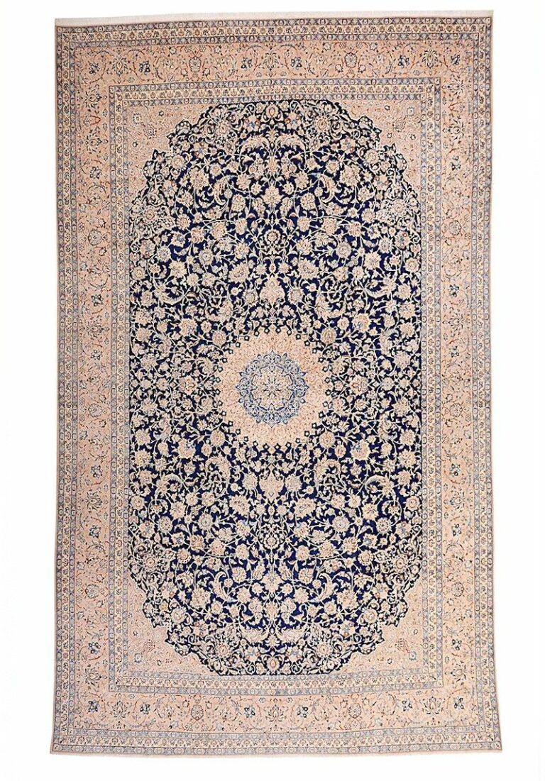 Antique Persian Nain Rug with Silk